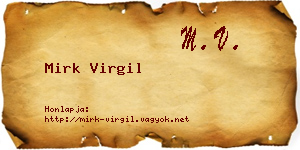 Mirk Virgil névjegykártya
